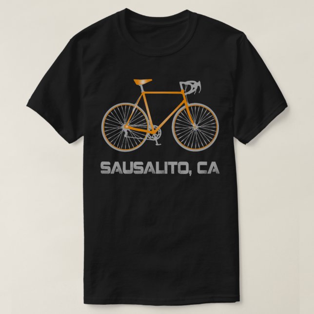 Sausalito CA Bike Cyclist  T-Shirt (Design Front)
