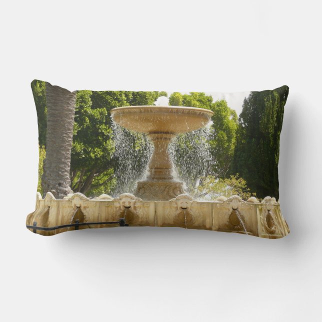 Sausalito Fountain California Travel Photography Lumbar Pillow (Front)