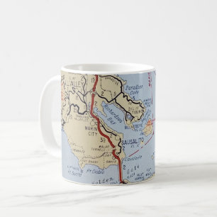 Sausalito Mill Valley Map Coffee Mug