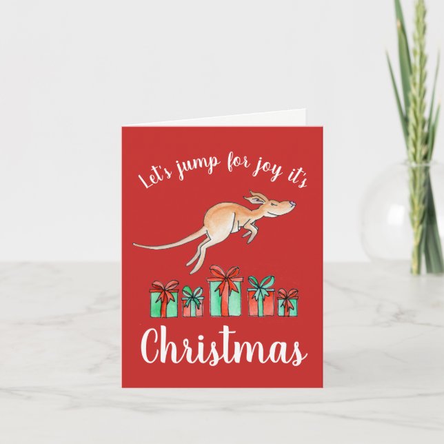 Saut australien pour la carte de Noël de kangourou (Devant)