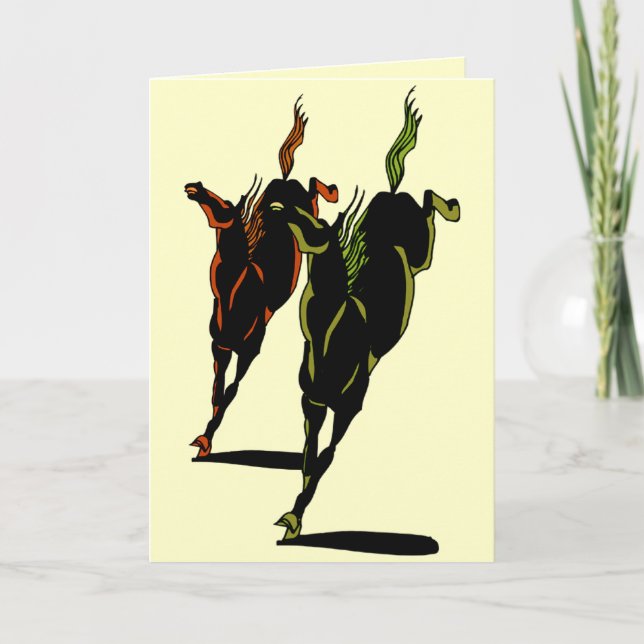 Saut de la carte de voeux de cheval (Devant)