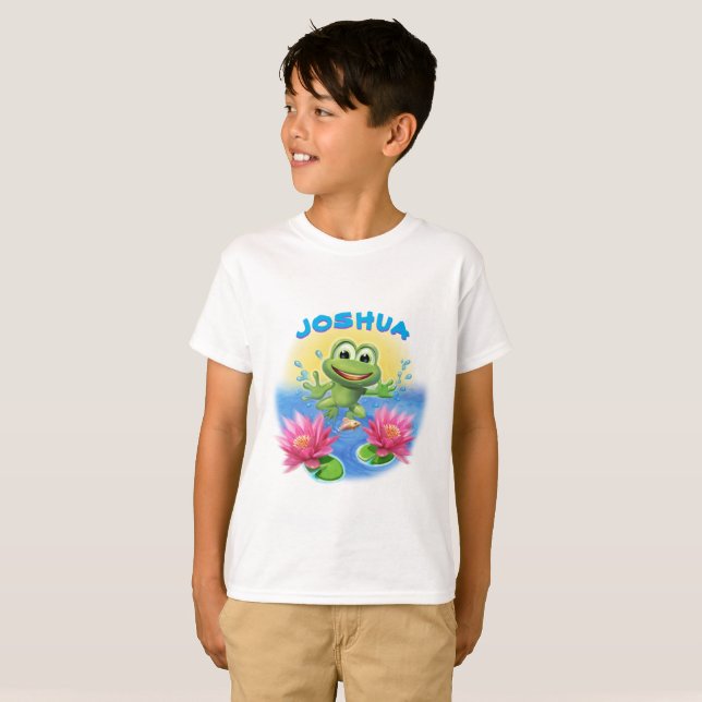 Saut de l'anniversaire du T-shirt du garçon de (Devant entier)