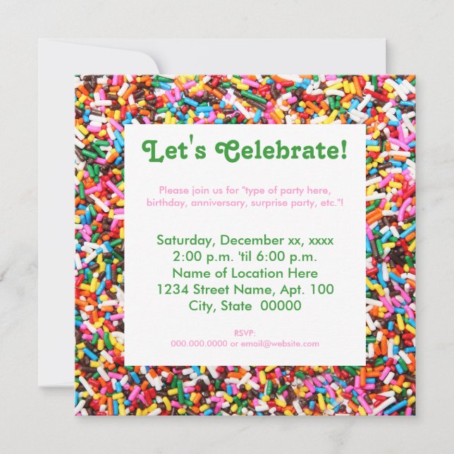 Sautiner les invitations de la fête (Devant)