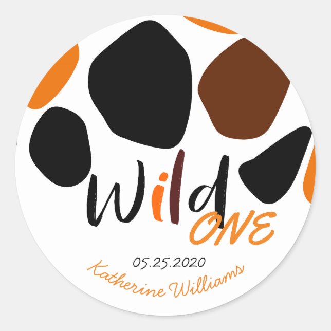 Sauvage Un Animal Motif Sticker moderne Anniversai (Devant)