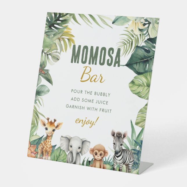 Sauvage Un Baby shower Safari Momosa Panneau Bar (Recto)