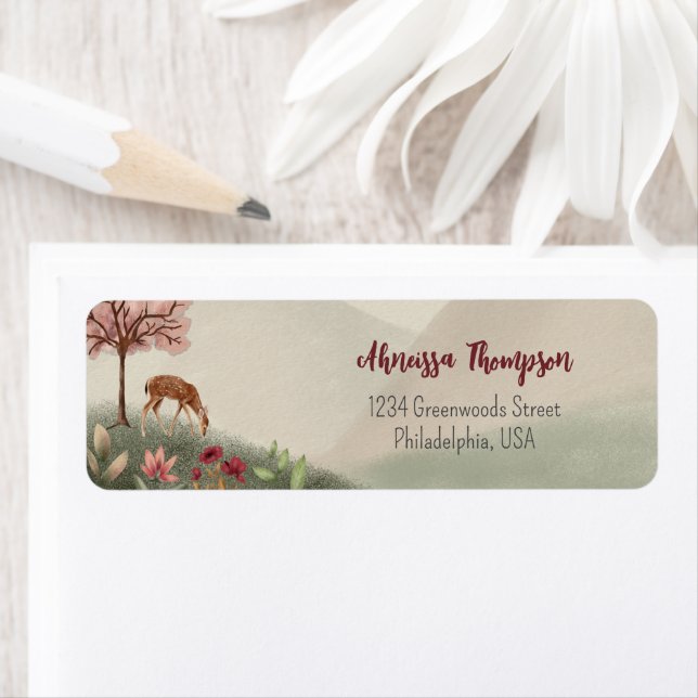 Sauvage Un Bois Scène Cerf Premier Anniversaire (En situation)