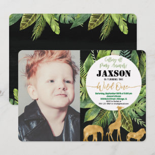 Sauvage un premier anniversaire photo invitation b