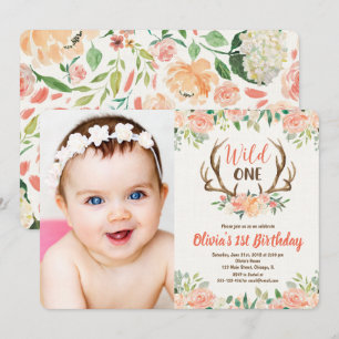 Sauvage un premier anniversaire photo invitation c