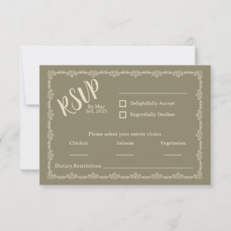 Sauvage Votre Rustique Boho Wedding Carte RSVP