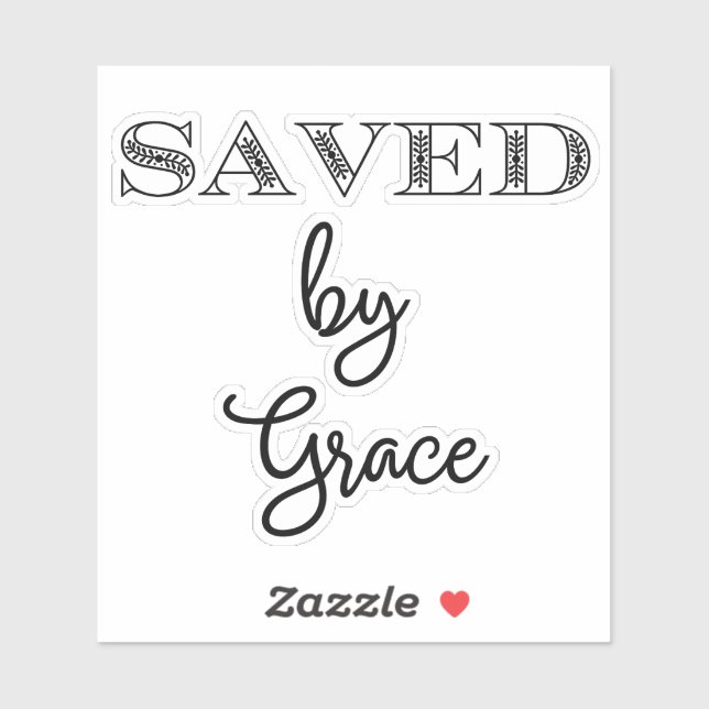 Sauvé par Grace Christian Sticker (Feuille)