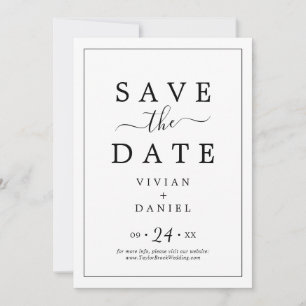 Sauvegarder la carte d'annonce de date minimaliste