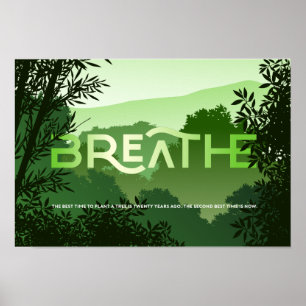 SAUVER ARBRES Poster Respire les nuances de vert