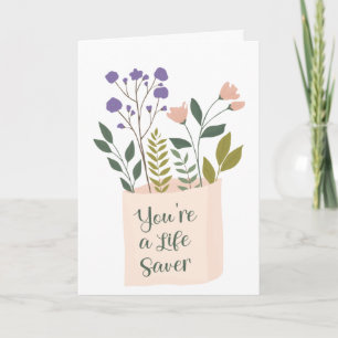 Sauver la vie Carte de remerciements Floral