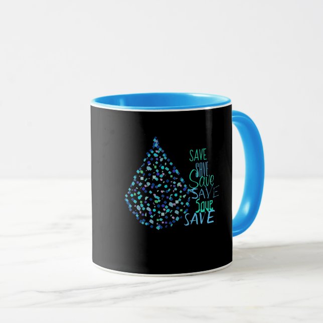 Sauvez de l'eau goutte Droplet Funky Café Tasse de (Devant droit)