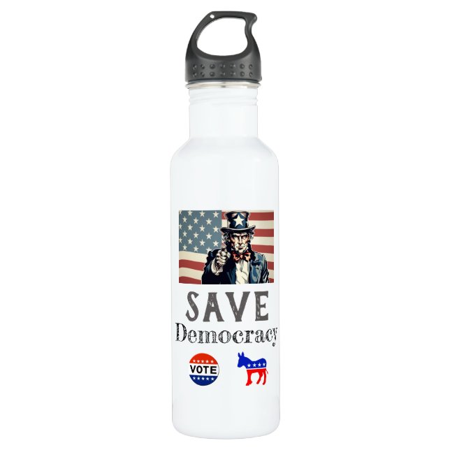 Sauvez la bouteille d'eau de la démocratie (Devant)