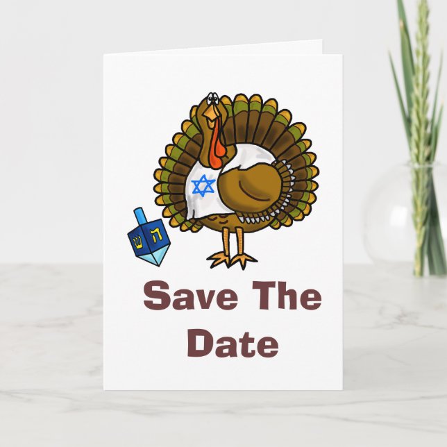 Sauvez la carte de voeux de Thanksgivukkah de la (Devant)