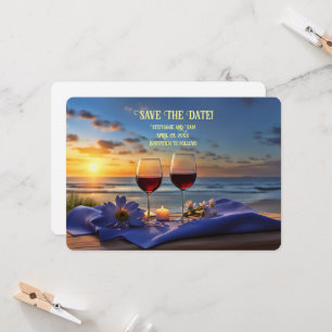 Sauvez la date Romantic Beach Wine Faire-part