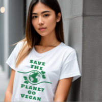 Sauvez la planète Go Vegan T-shirt femme