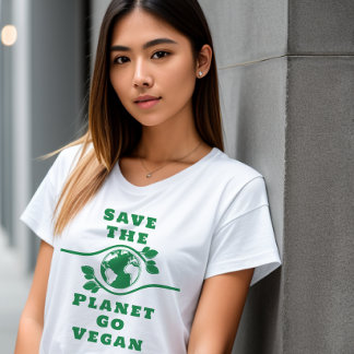 Sauvez la planète Go Vegan T-shirt femme