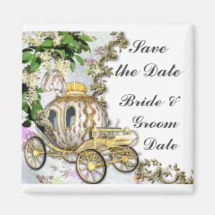 Sauvez la princesse Carriage Wedding Magnets de