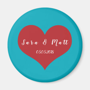 Sauvez le bleu du magnet de mariage de date +