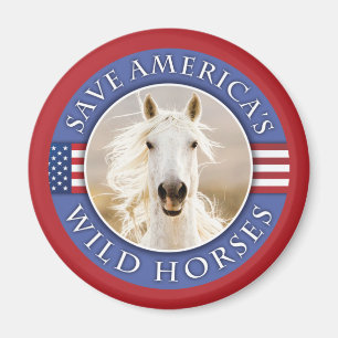 Sauvez le Magnet ronde des chevaux sauvages d'Amé