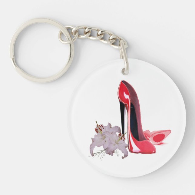 Sauvez le porte - clé rouge de stylet et de lis de (Devant)
