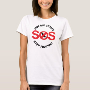 Sauvez le T-shirt de base de nos de requins