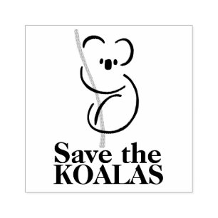 Sauvez les koalas tampon en bois d'art