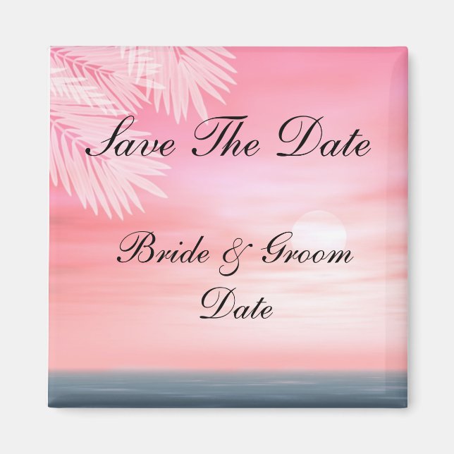 Sauvez les Magnets de mariage de Date Beach (Devant)