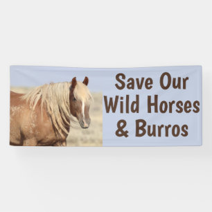 Sauvez nos chevaux sauvages 2,5 x 6 bannière