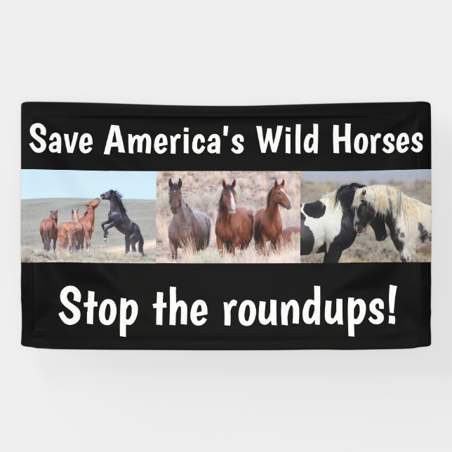Sauvez nos chevaux sauvages 3 x 5 bannière (Horizontal)
