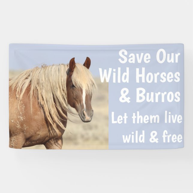 Sauvez nos chevaux sauvages 3 x 5 bannière (Horizontal)