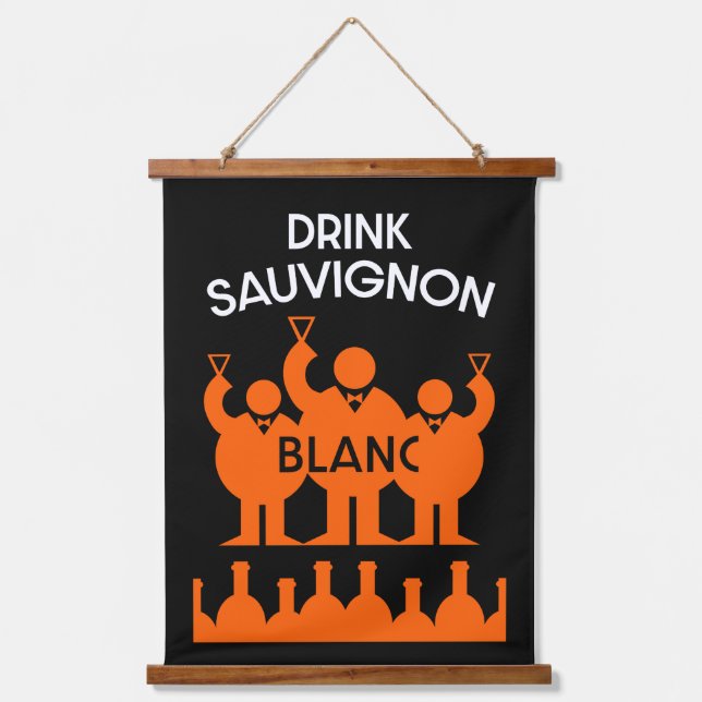 Sauvignon Blanc Wine Drinker Hanging Tapestry (Front)