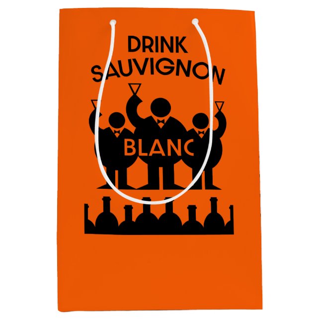 Sauvignon Blanc Wine Drinker   Medium Gift Bag (Front)