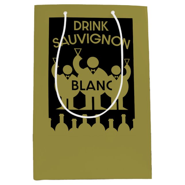 Sauvignon Blanc Wine Drinker Medium Gift Bag (Front)