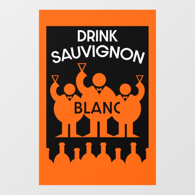Sauvignon Blanc Wine Drinker Window Cling (Sheet)