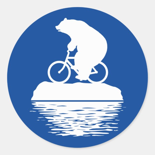 Sauvons la planète : Stickers ronds à vélo à ours  (Devant)