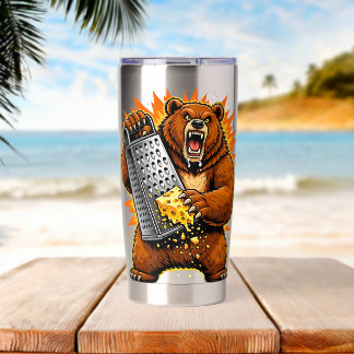 Savage Bear Grating Cheese | Funny Aggressive Anim Insulated Tumbler