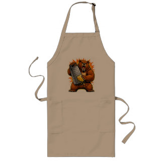 Savage Bear Grating Cheese | Funny Aggressive Anim Long Apron