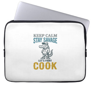 Savage Cook Alligator Vintage Engraving Graphic_1 Laptop Sleeve