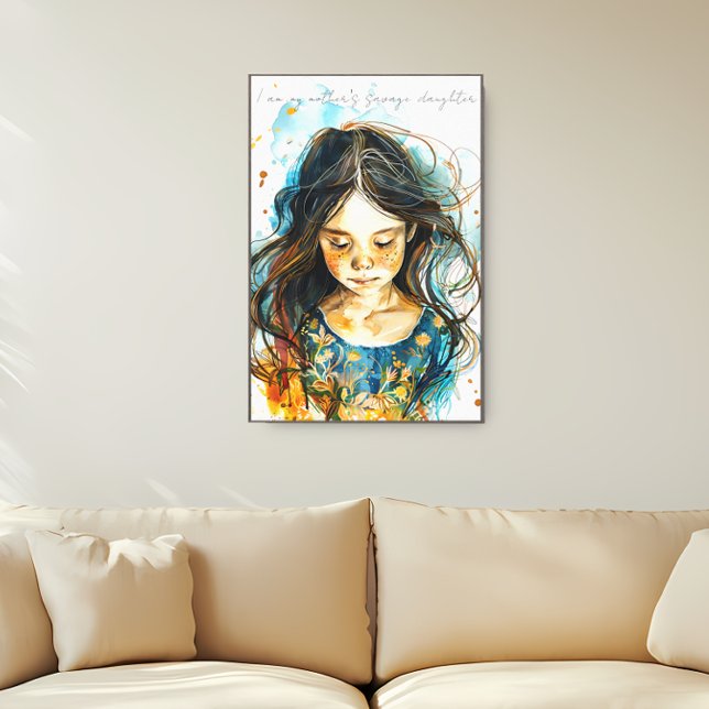 Savage Daughter Canvas Print (Savage Daughter, watercolor, canvas print)