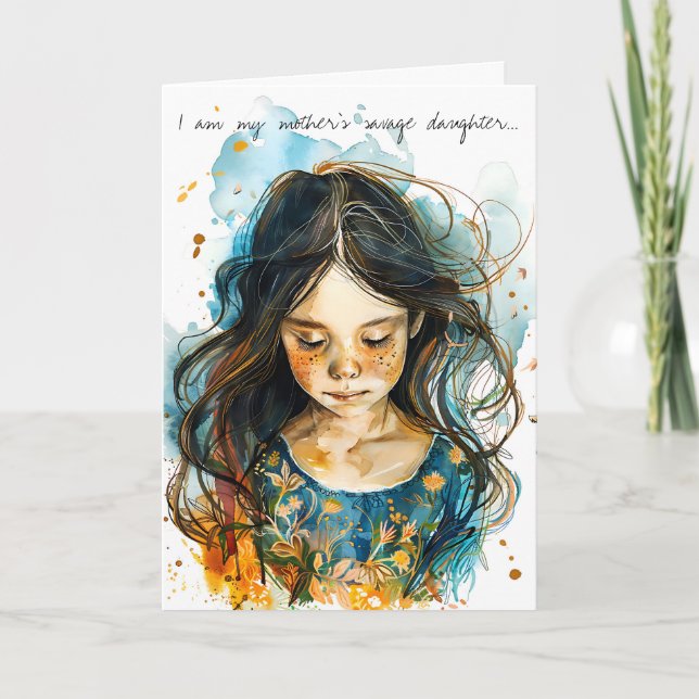 Savage Daughter, Fierce Mother Thank You Card (Front)