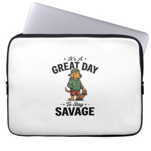 Savage Dog Vintage Engraving T-Shirt Design_1 Laptop Sleeve