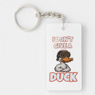 Savage Duck Quote "I Don’t Give a Duck" Funny Bold Keychain