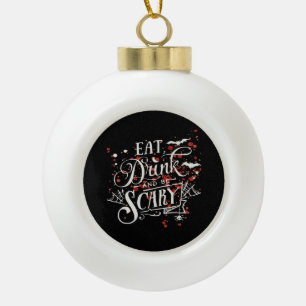 Savage Halloween Spooky Aesthetic Ceramic Ball Christmas Ornament