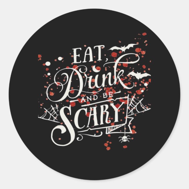 Savage Halloween Spooky Aesthetic Classic Round Sticker (Front)