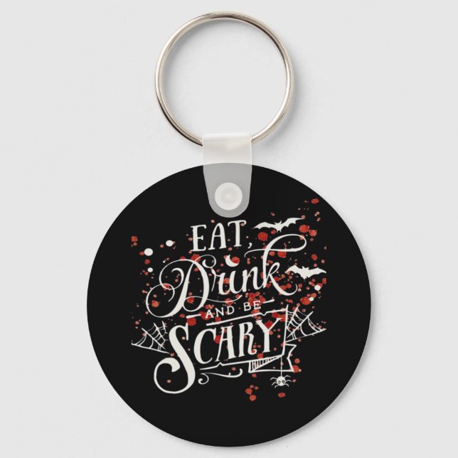 Savage Halloween Spooky Aesthetic Keychain (Front)