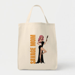 Savage Mom Tote Bag   Cool Mom Gift for Bold Women