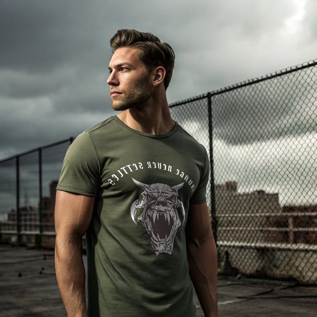 Savage Never Settles T-Shirt – Wild Skull Alpha  (Creator Uploaded)